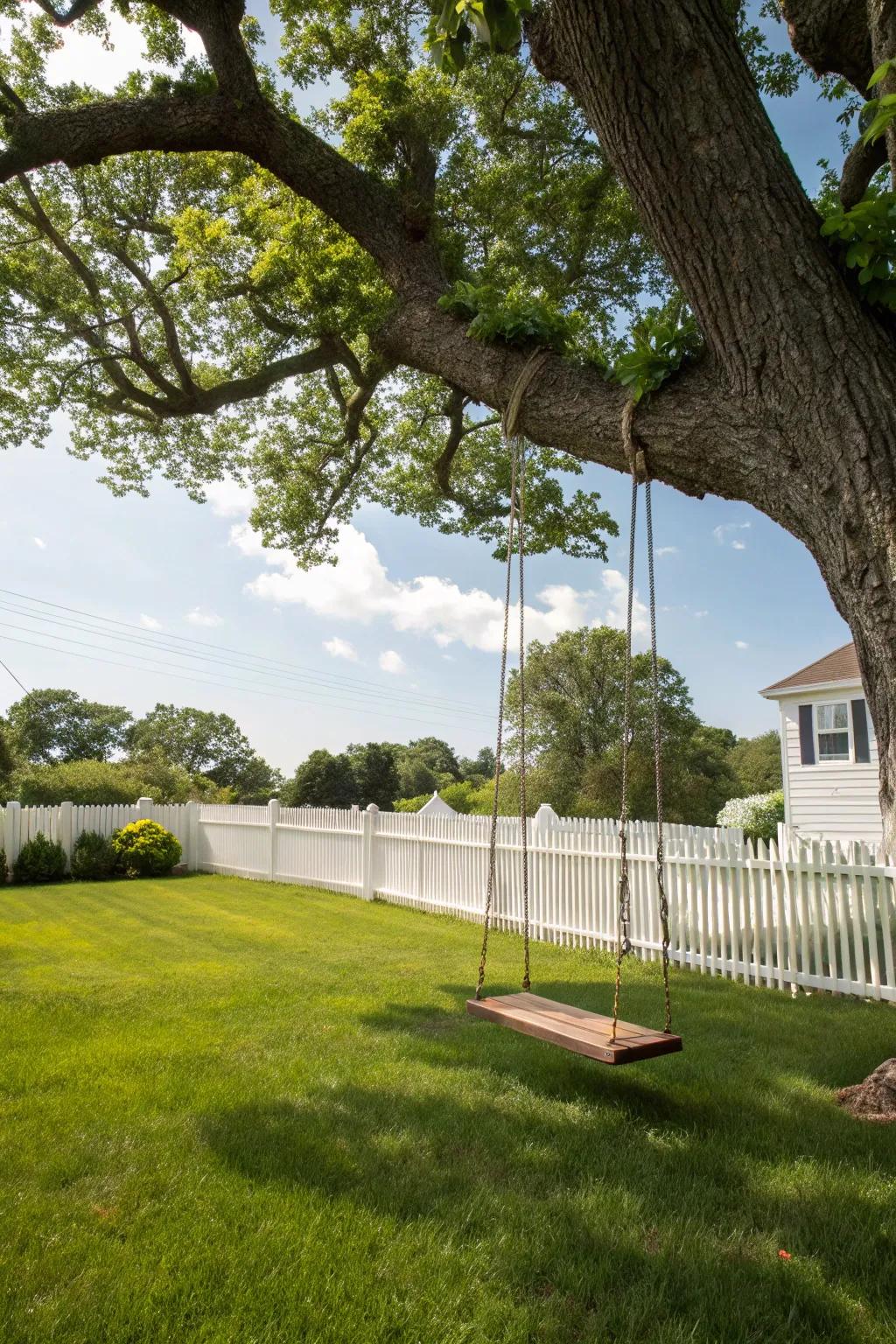 Swing into fun with a backyard tree swing.