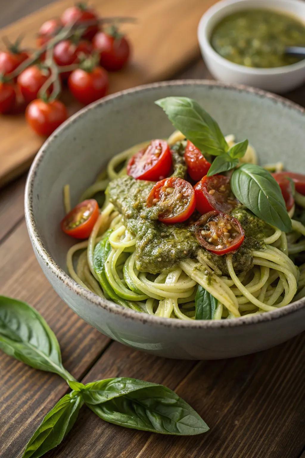 Light and refreshing zucchini noodles, perfect for summer.