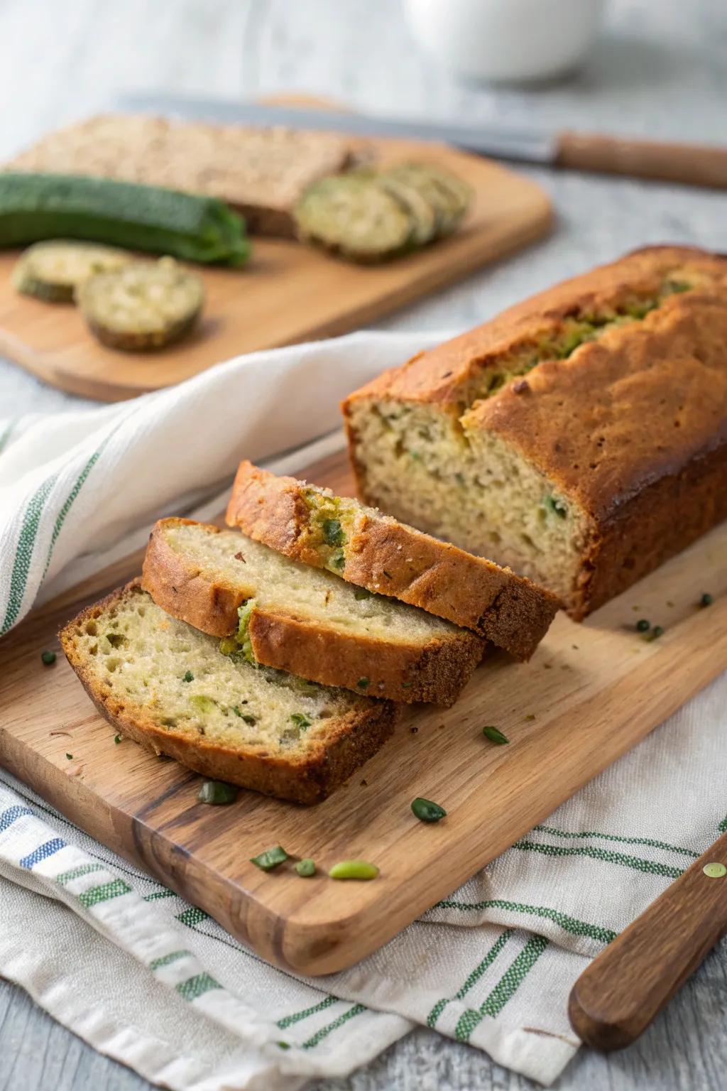 Sweet and moist zucchini bread, a perfect summer treat.