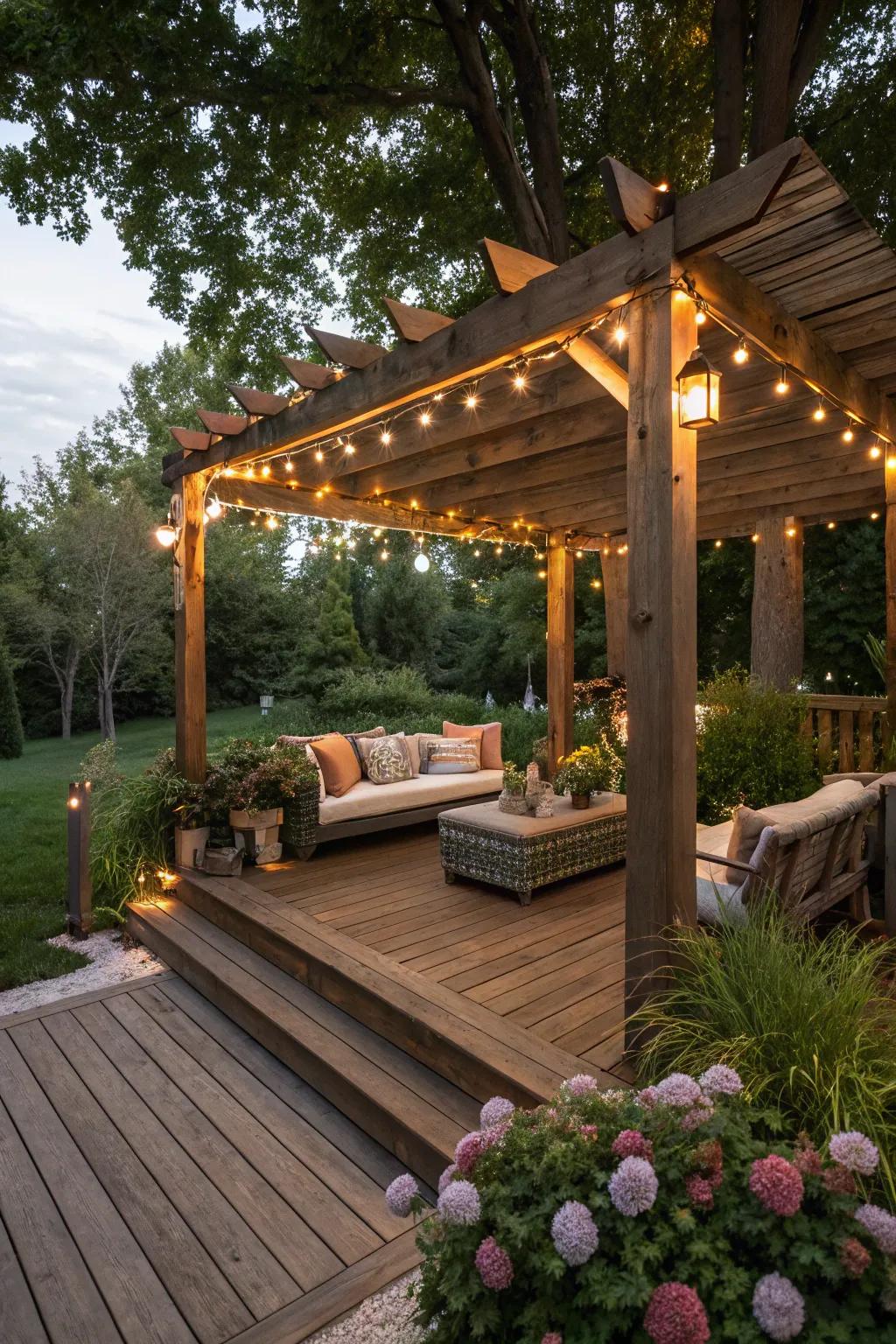 A pergola provides shade and style to your deck.