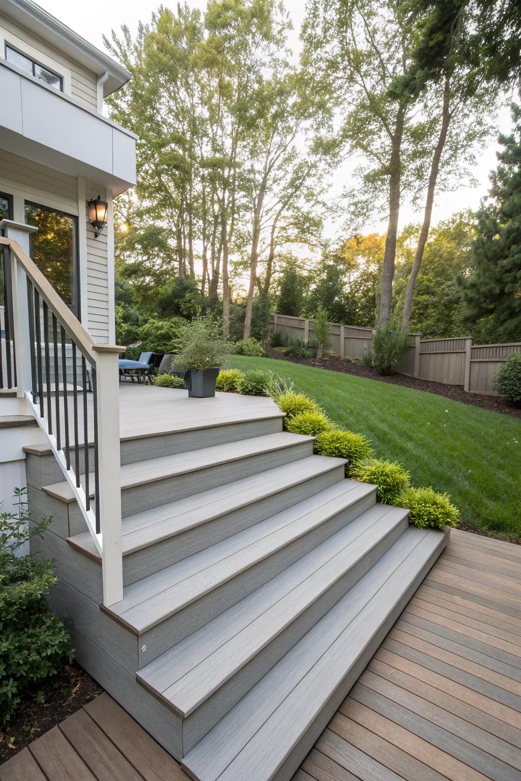 Classic straight composite stairs for a sleek and timeless look