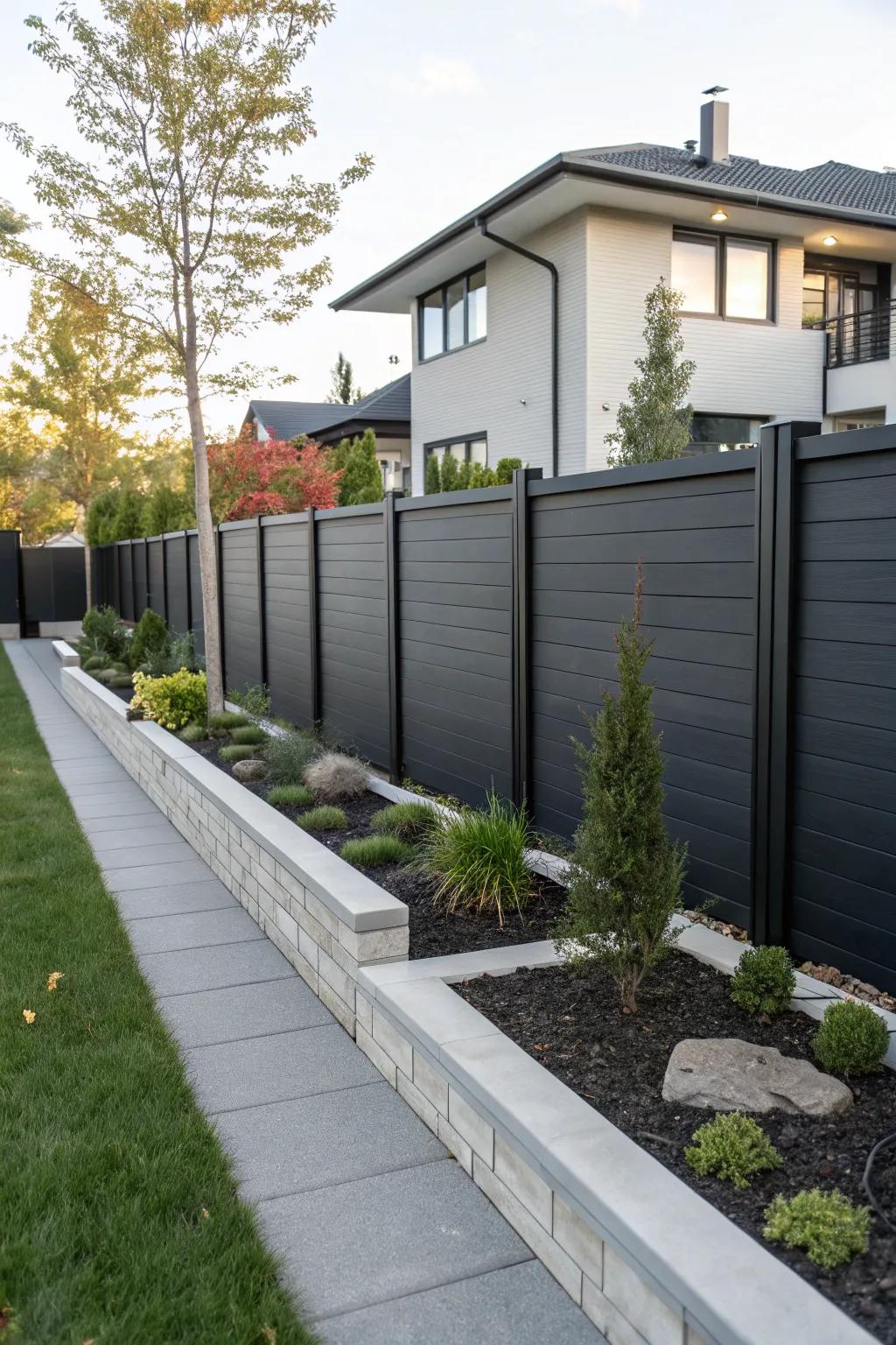 Enjoy the sleek and durable design of a composite privacy fence.