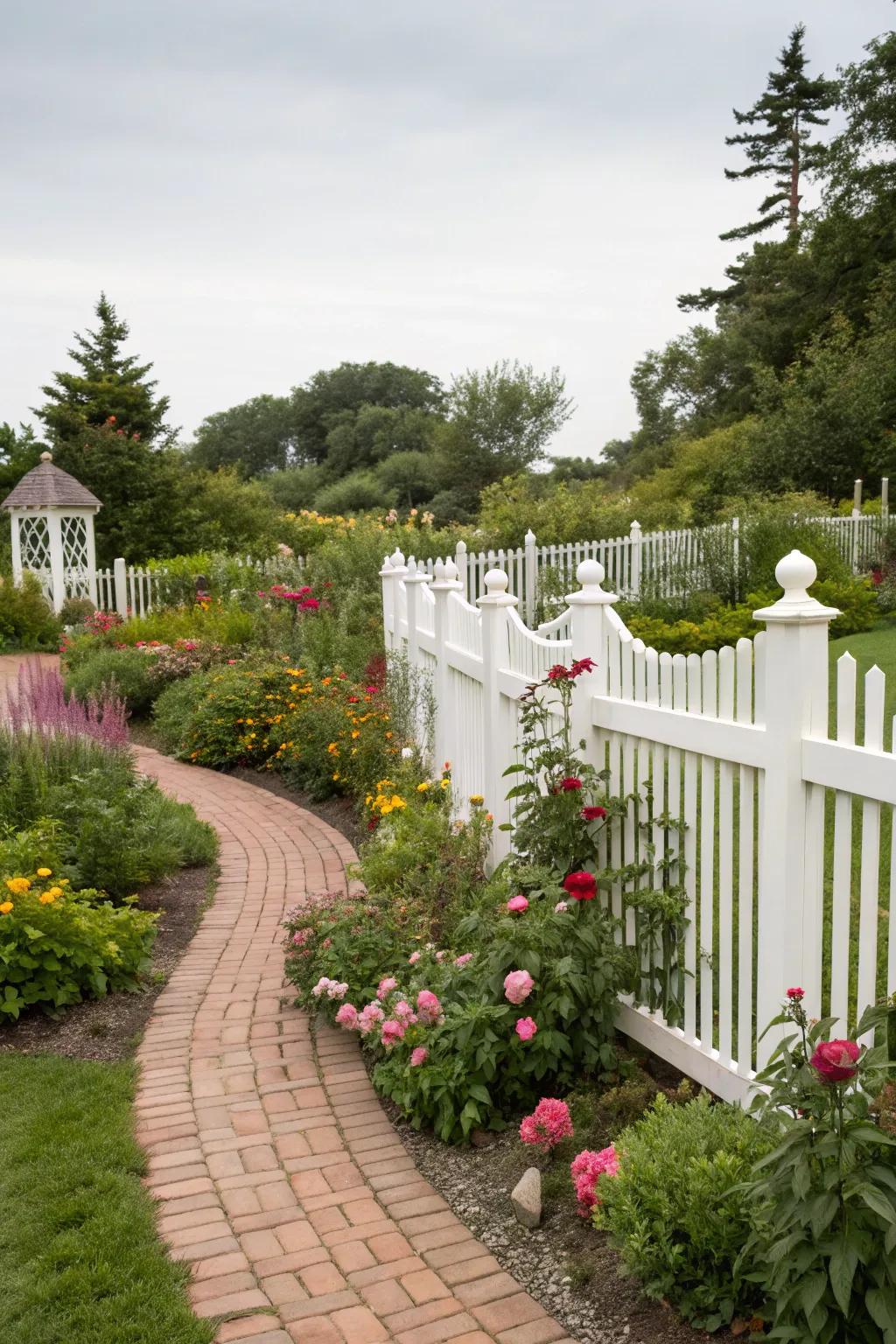 Maintain tradition with a tall picket privacy fence.