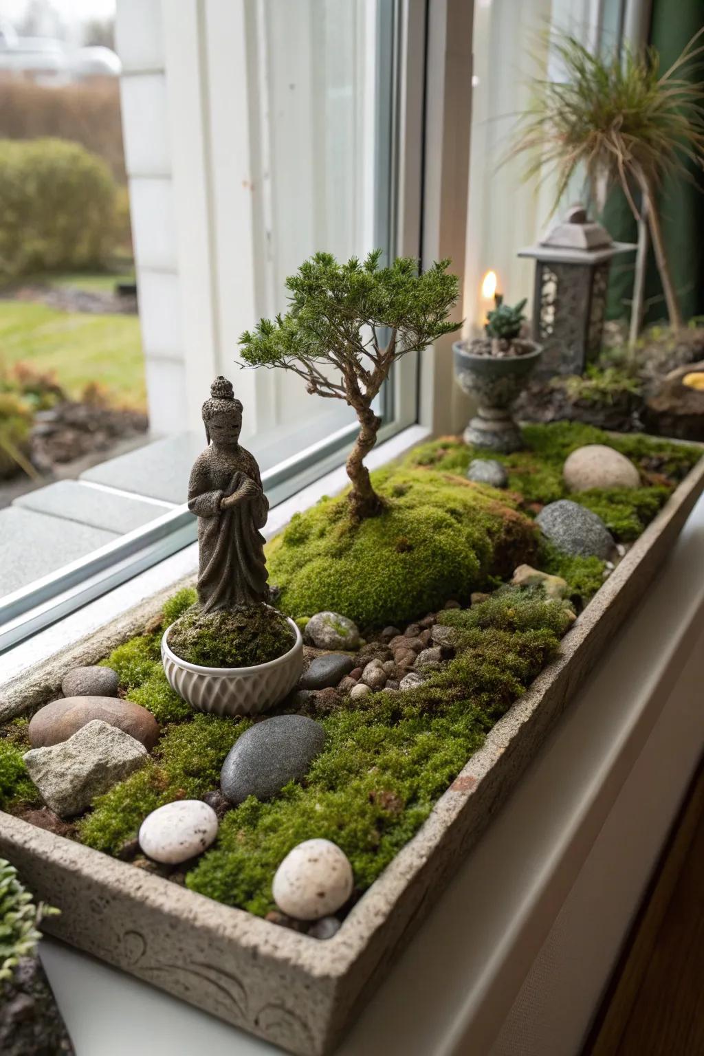 Add lush texture with an easy-to-maintain moss garden.