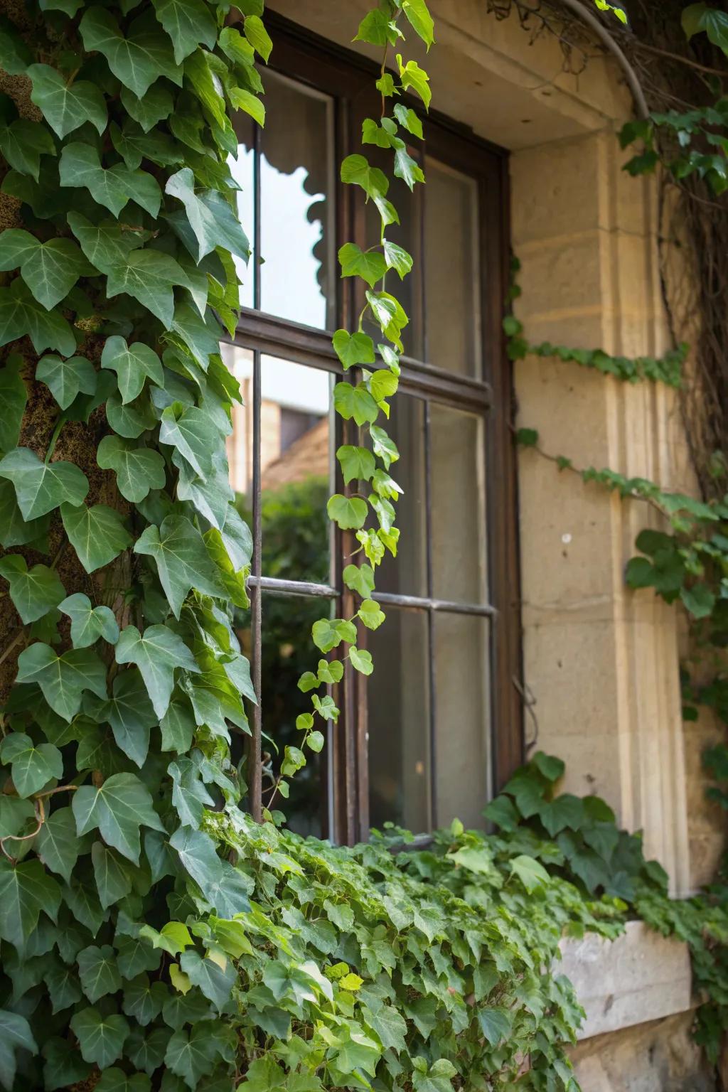 Frame your window with a lush green vine curtain.