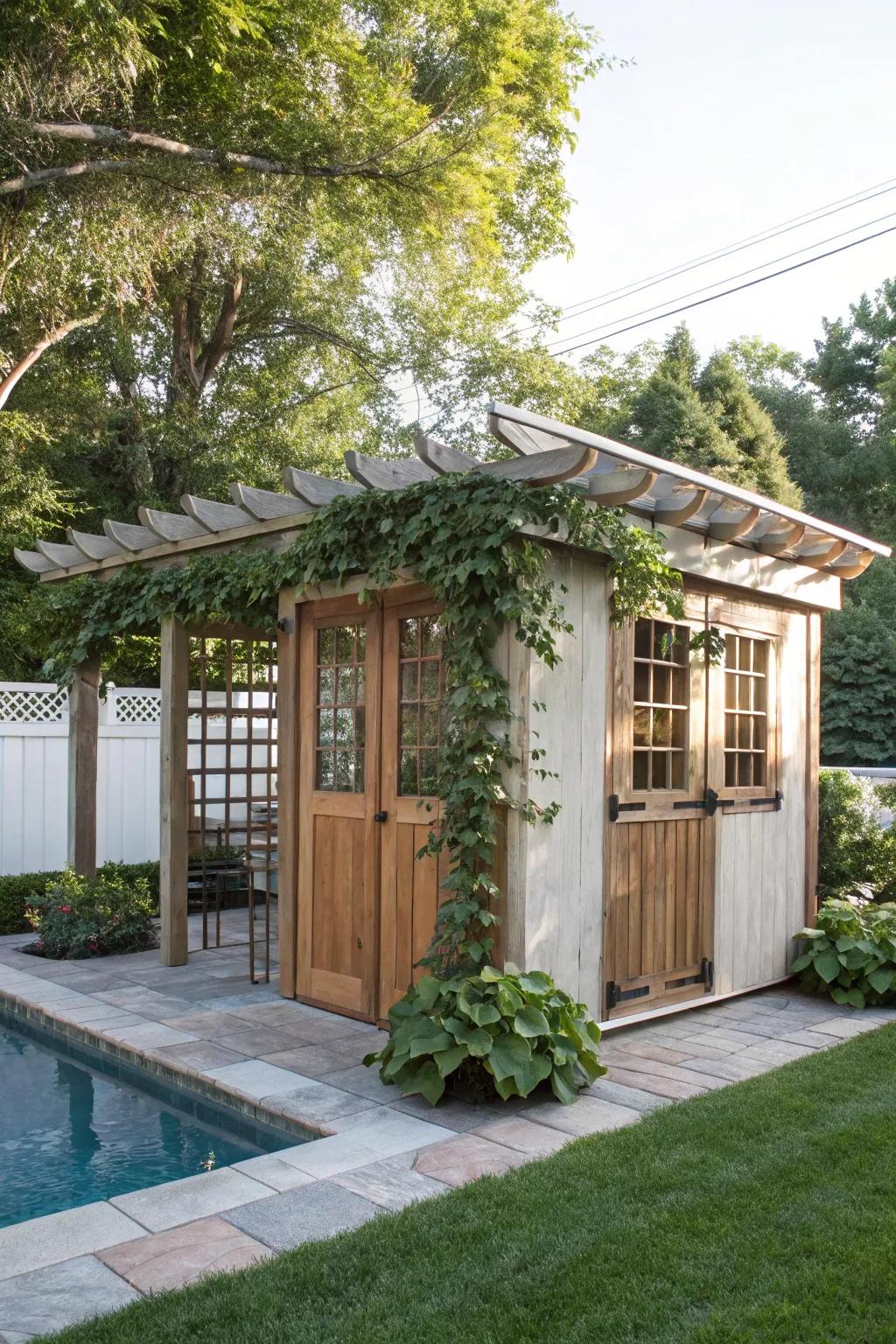 A pergola roof offers both shade and elegance.