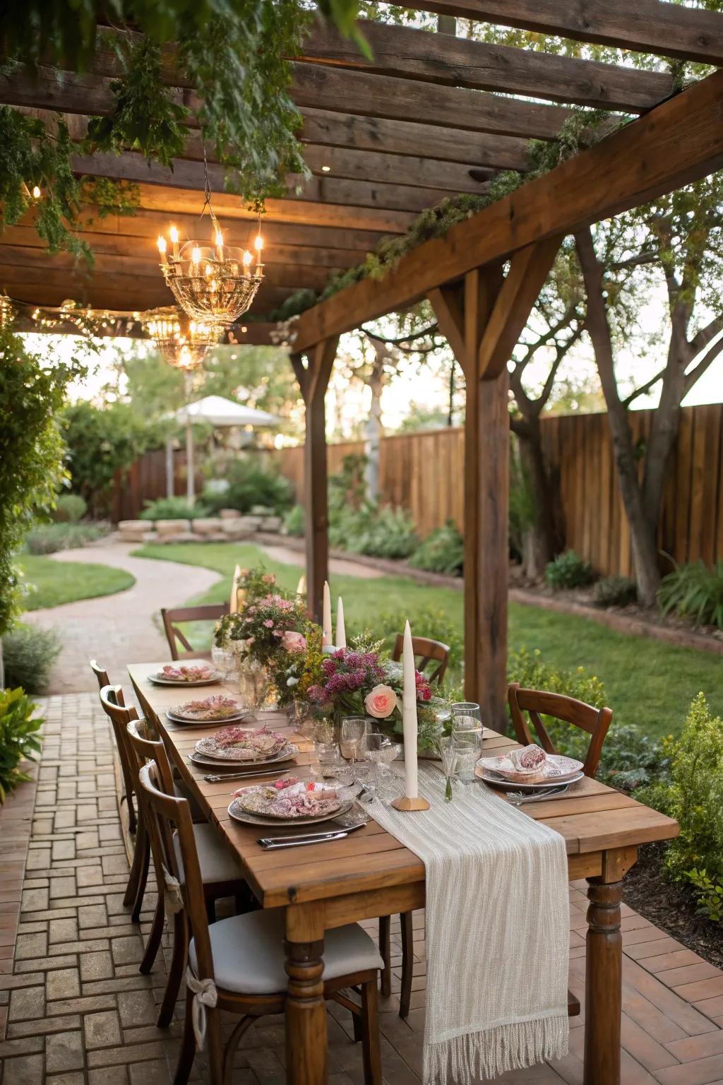 An inviting outdoor dining area perfect for family meals.