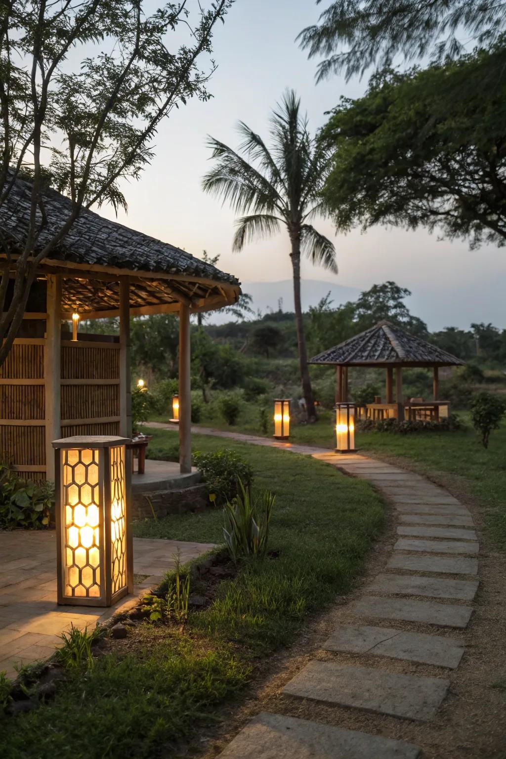 An eco-friendly ramada with sustainable features.