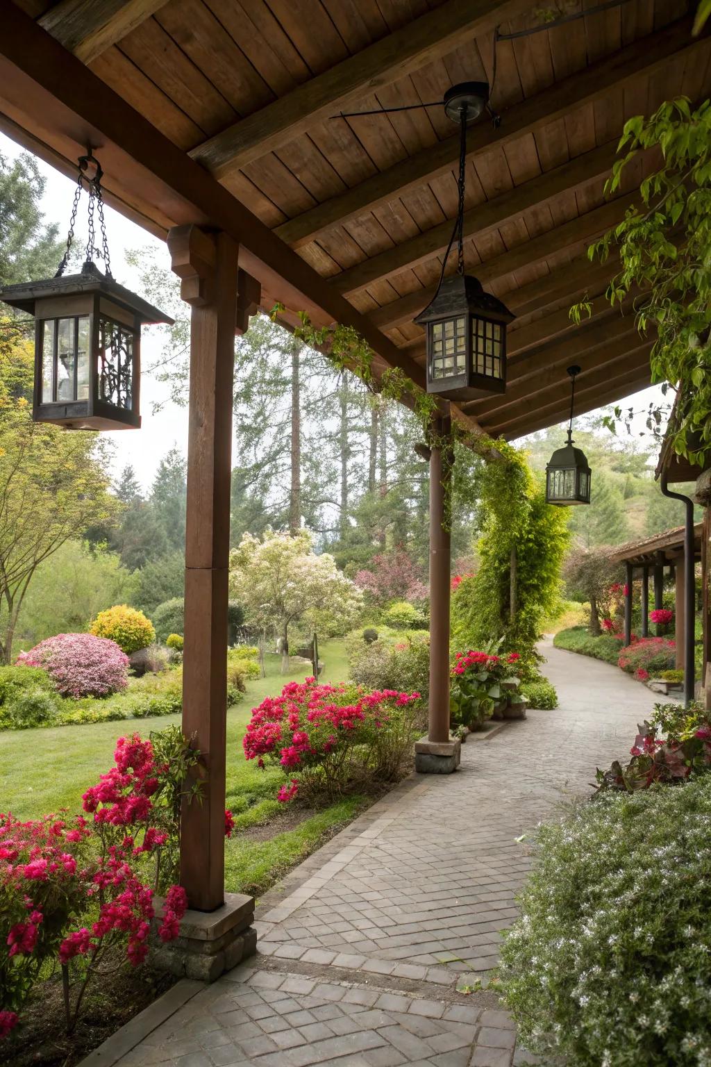 An open-walled ramada offering clear views of the surroundings.