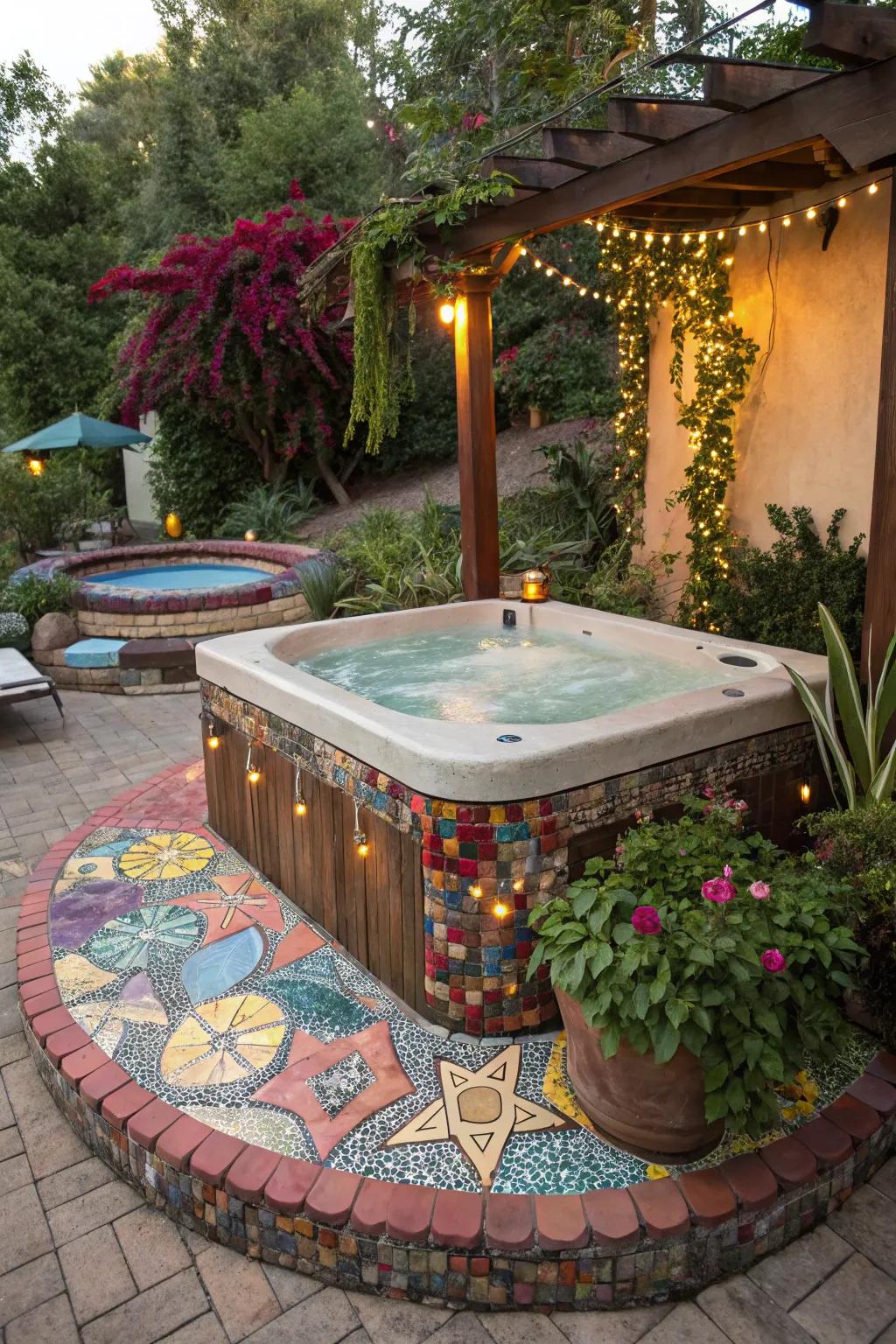 Mosaic pavers add color and personality to your space.