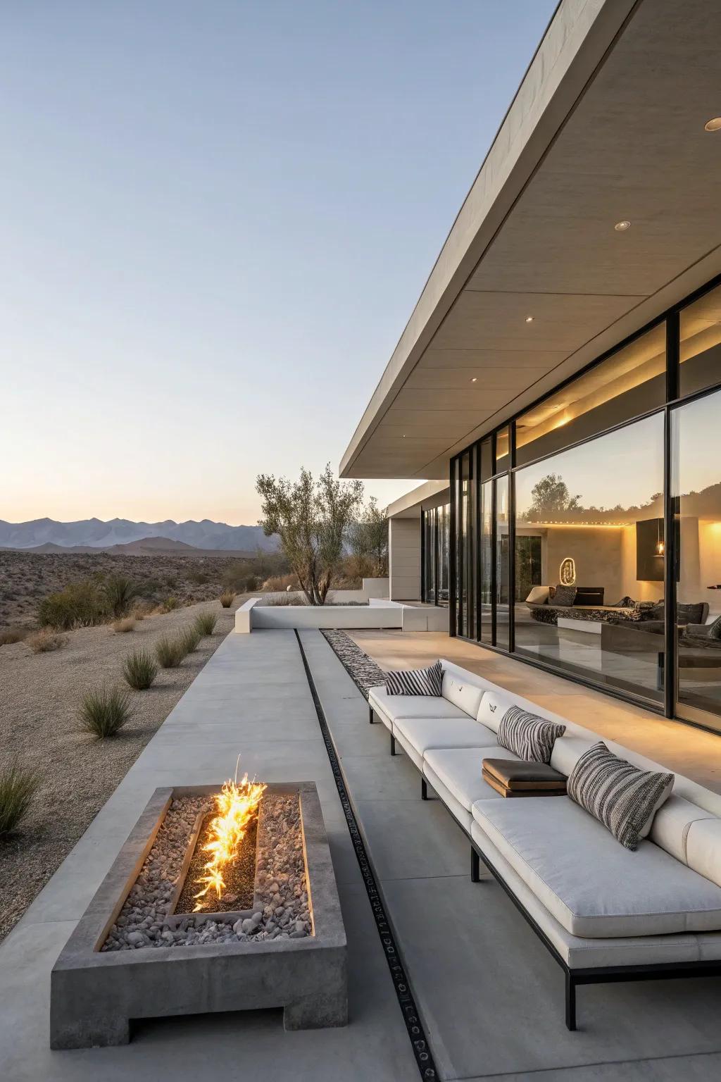 A modern desert retreat balances sleek design with natural beauty.