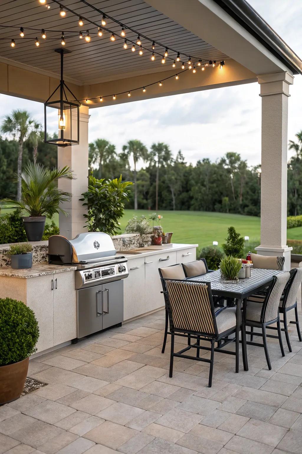 A modern outdoor kitchen perfect for culinary adventures.
