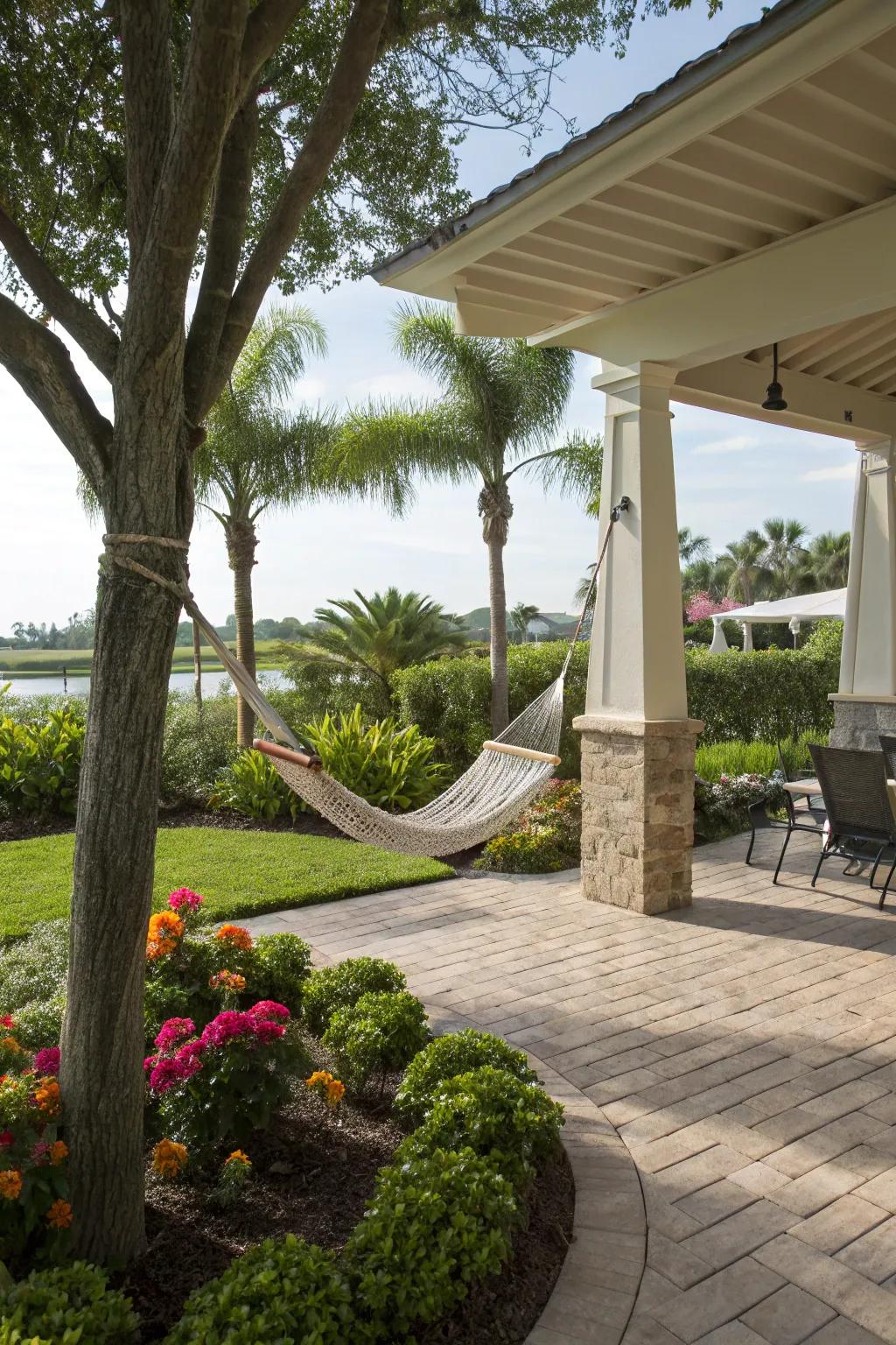 A shaded hammock haven for ultimate relaxation.