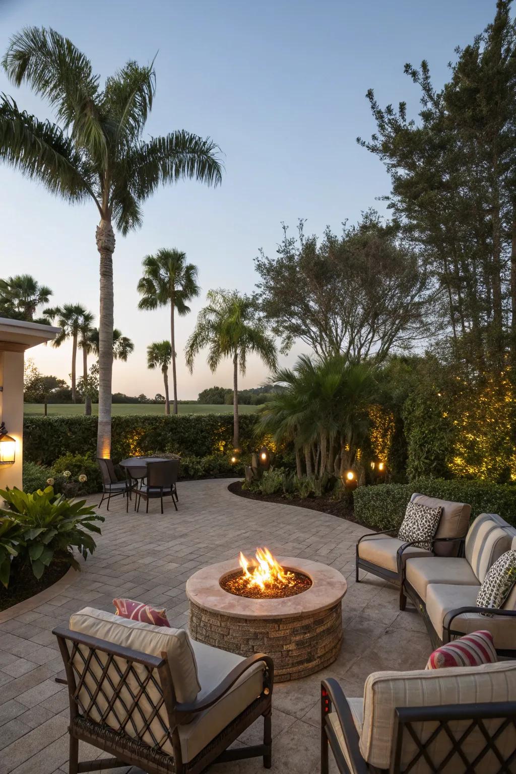 A cozy fire pit area perfect for evening gatherings.