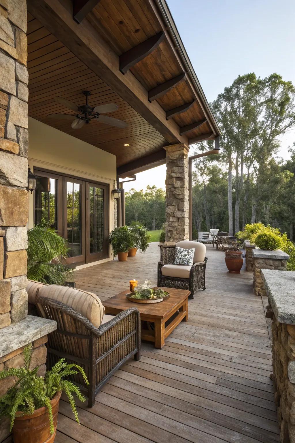 A rustic retreat exuding warmth and charm.