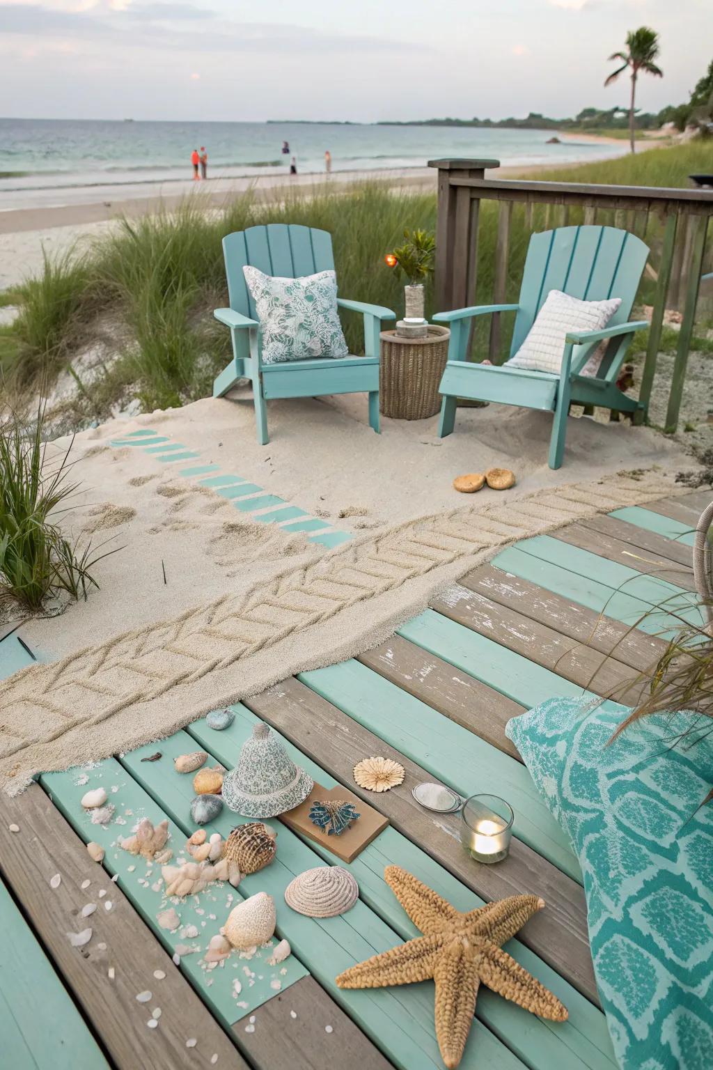 A beach-inspired patio brings coastal vibes home.