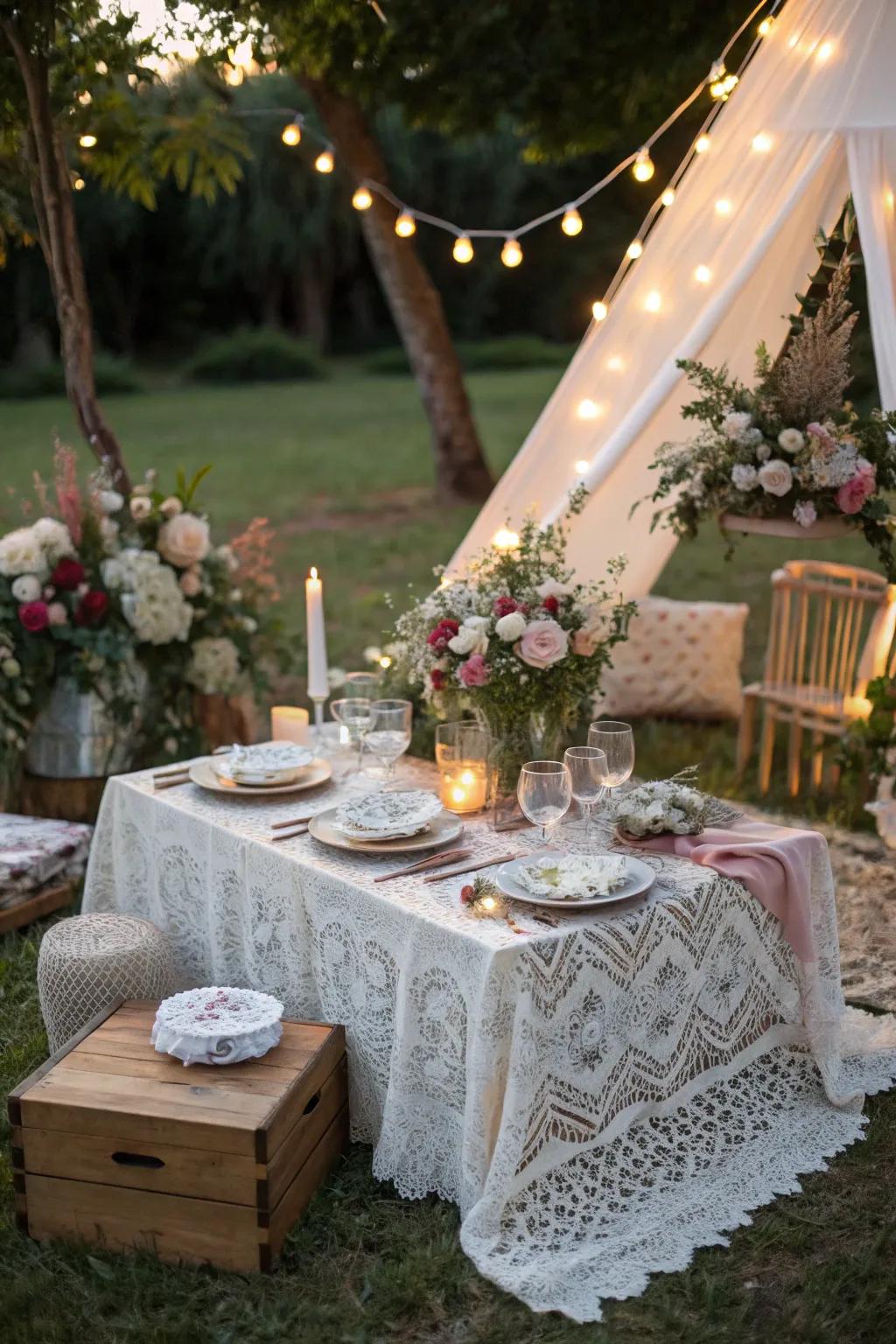 An intimate garden setting creates a fairytale atmosphere.