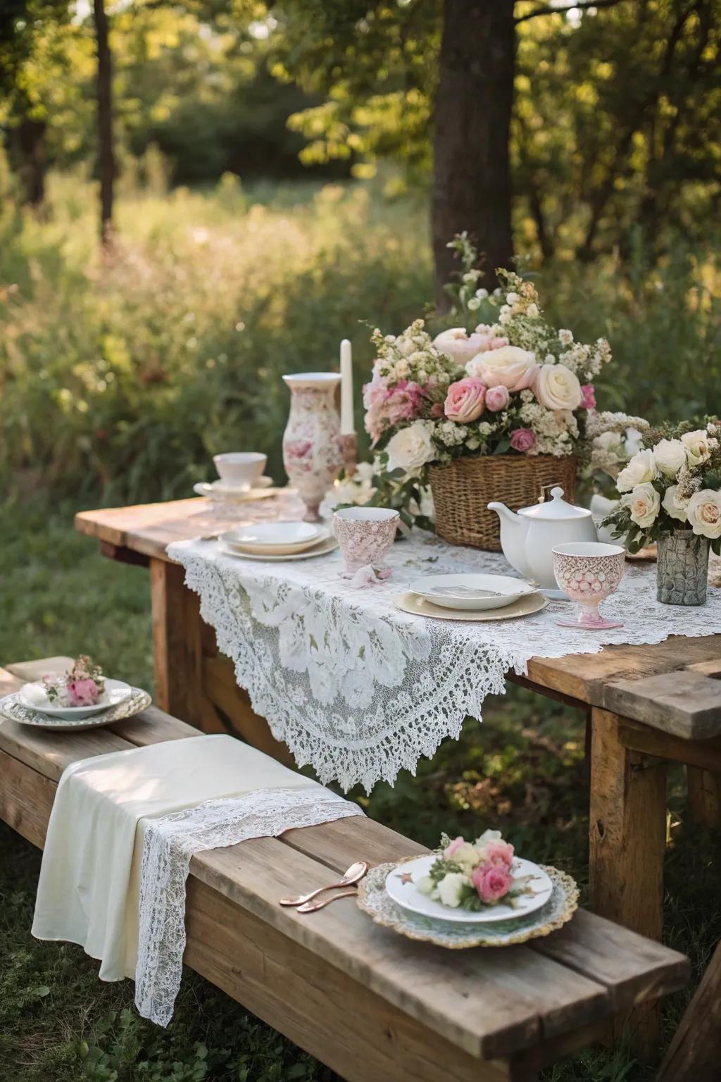 Vintage elements bring timeless elegance to your picnic.