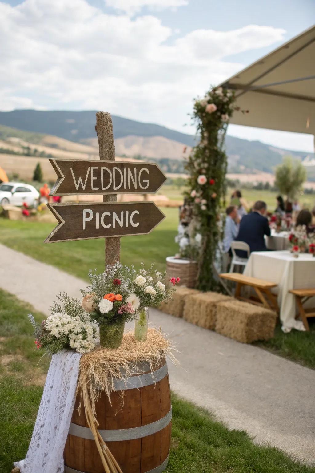 Personalized signage adds charming and creative details.