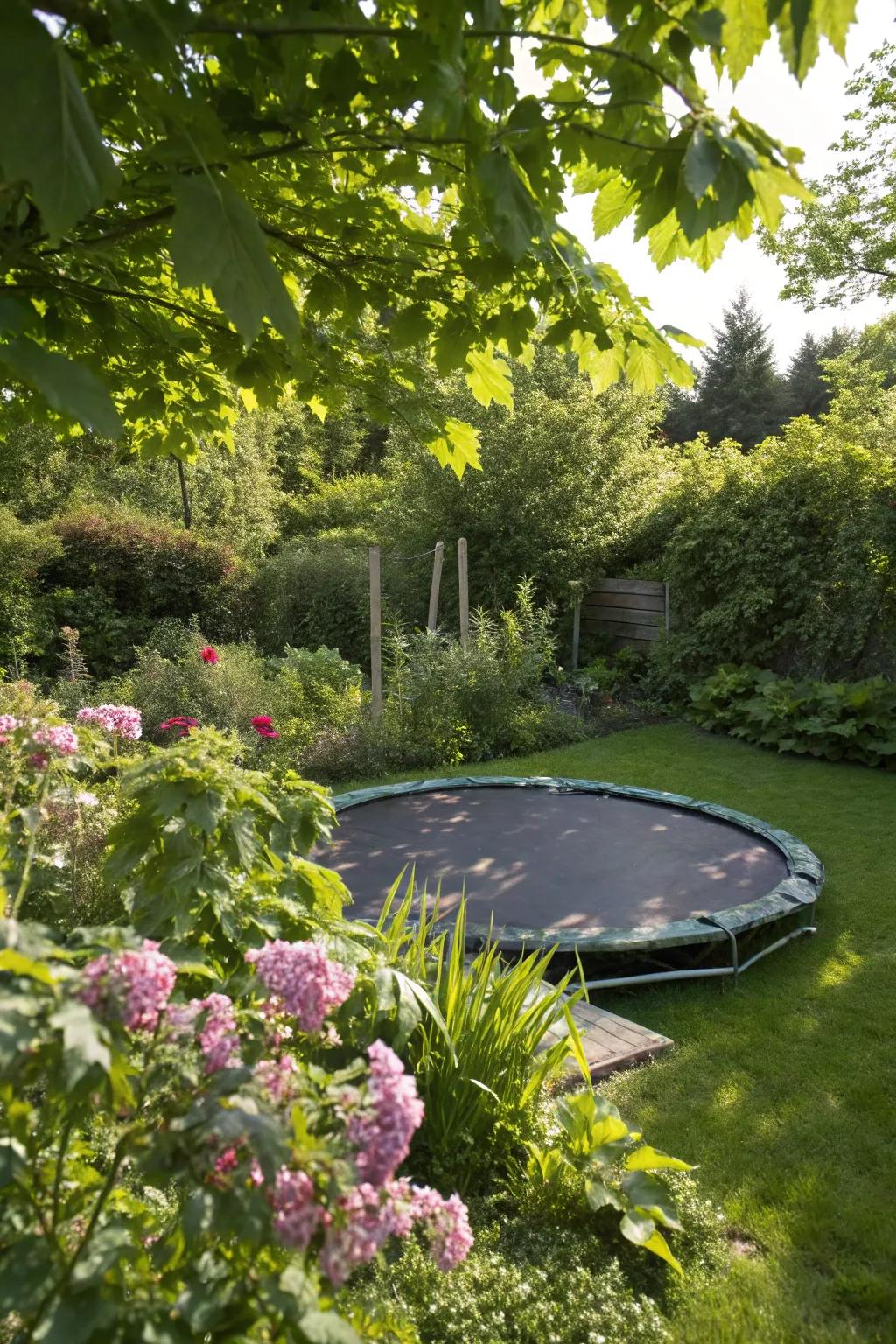 A well-integrated sunken trampoline for endless fun.