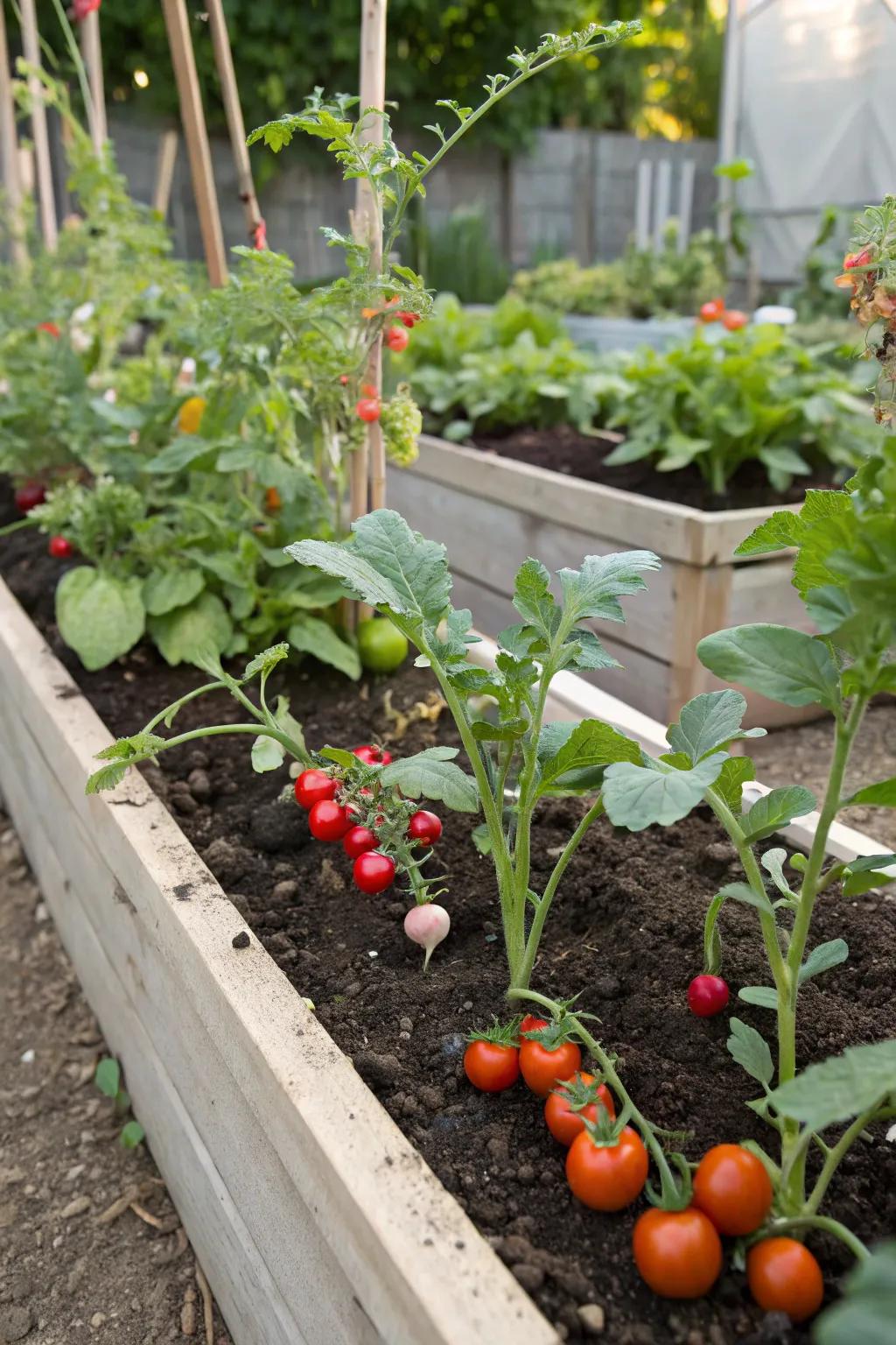 A miniature vegetable garden ignites a passion for growing.