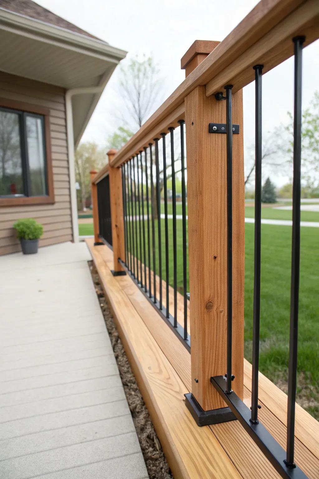 A chic blend of cedar and metal transforms any porch.