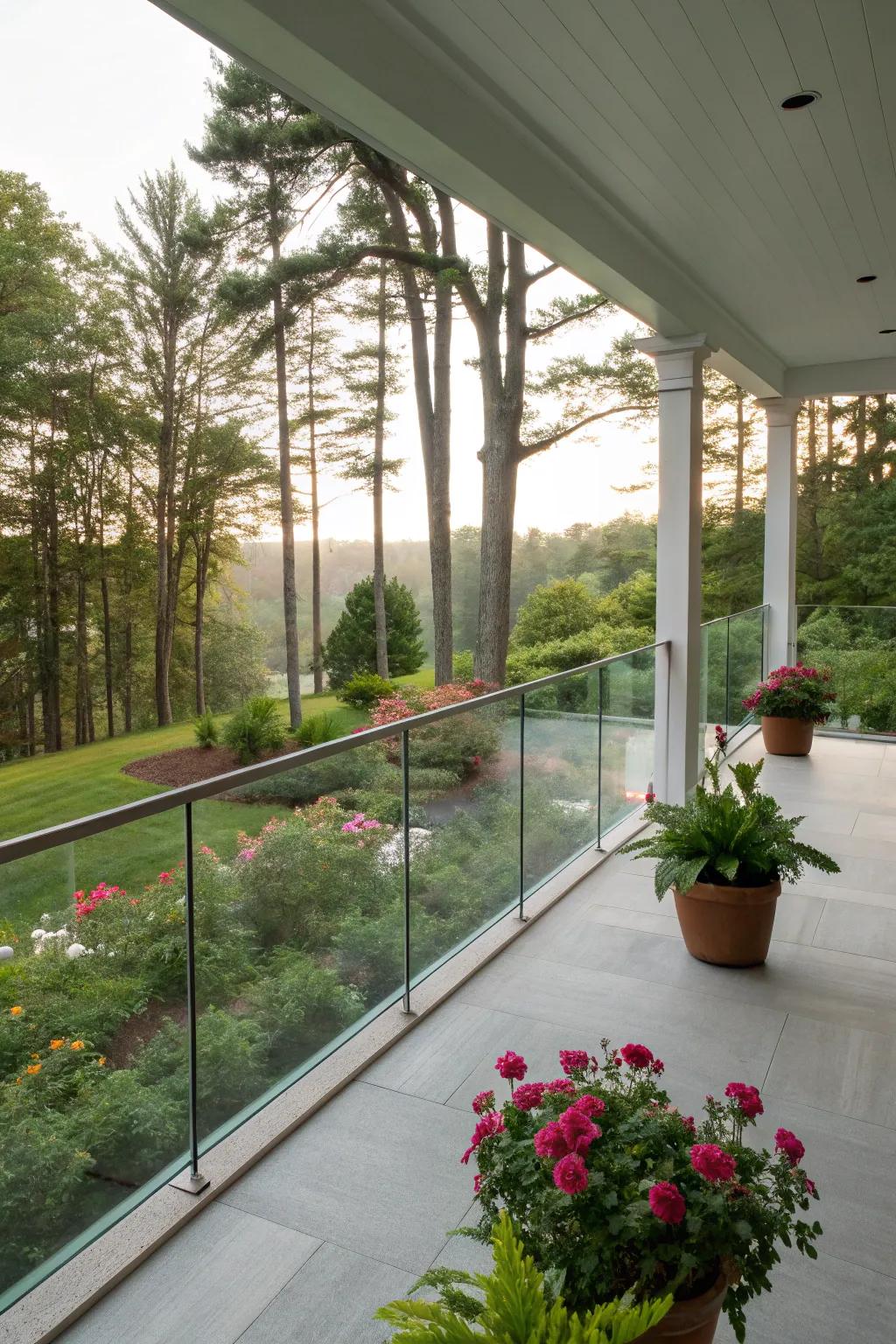Glass panels provide a clear view while maintaining safety.