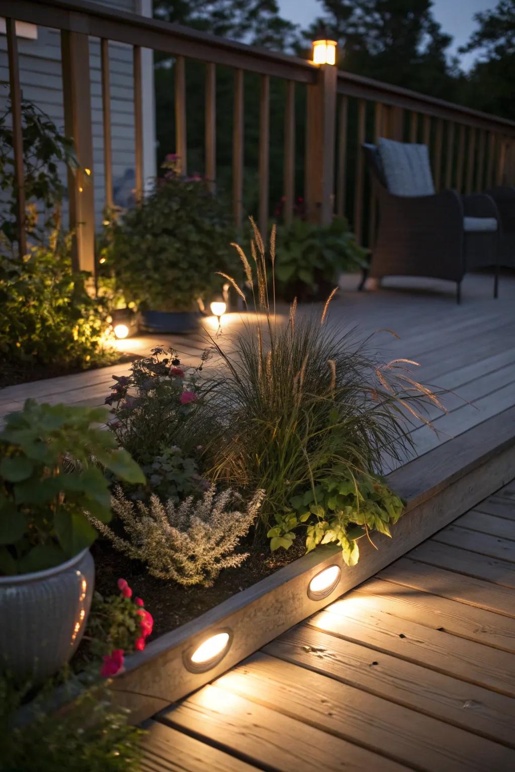 Uplights add an elegant and dramatic flair to your deck.