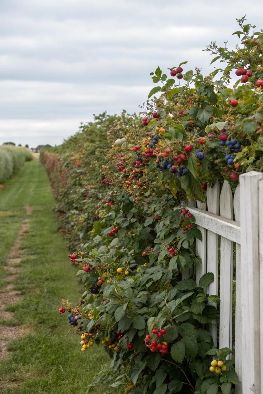 Berry bushes add flavor and beauty.