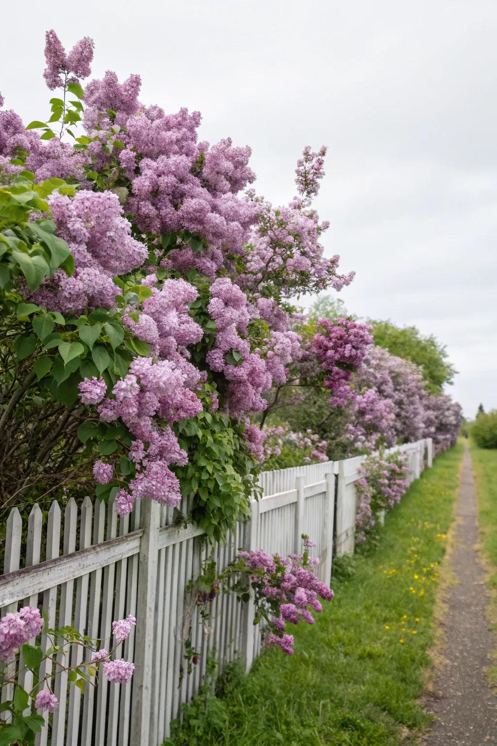 Flowering shrubs add a burst of color.