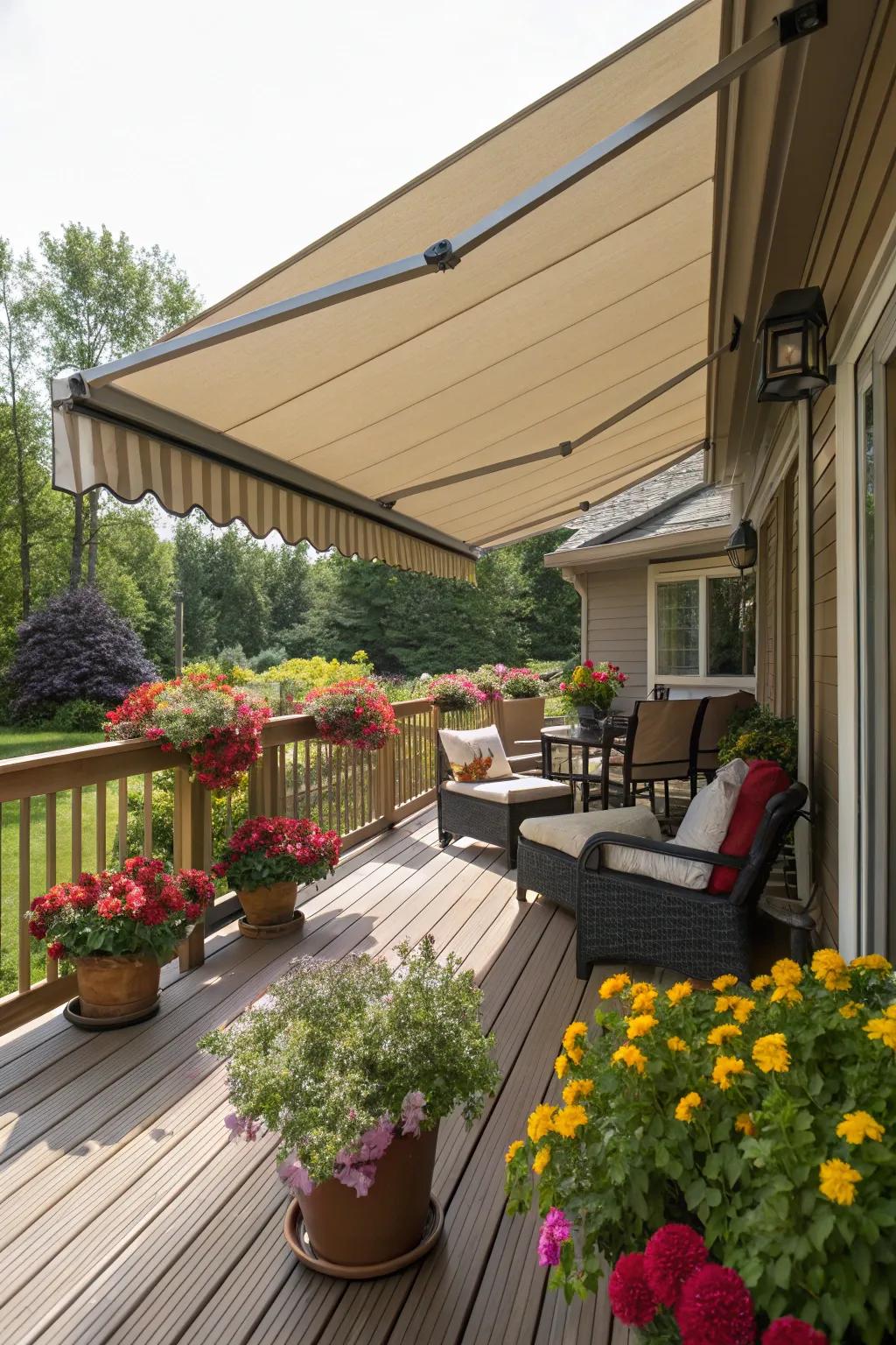 Enjoy sun and shade as you please with a retractable awning.
