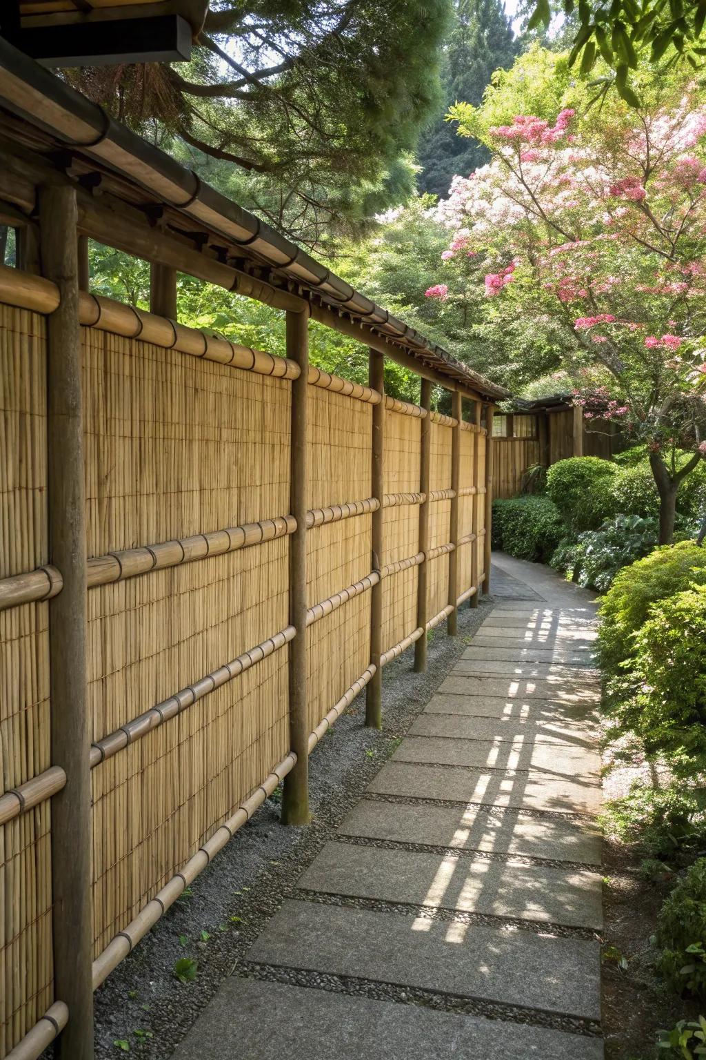 Bamboo panels offer a tranquil, natural look.