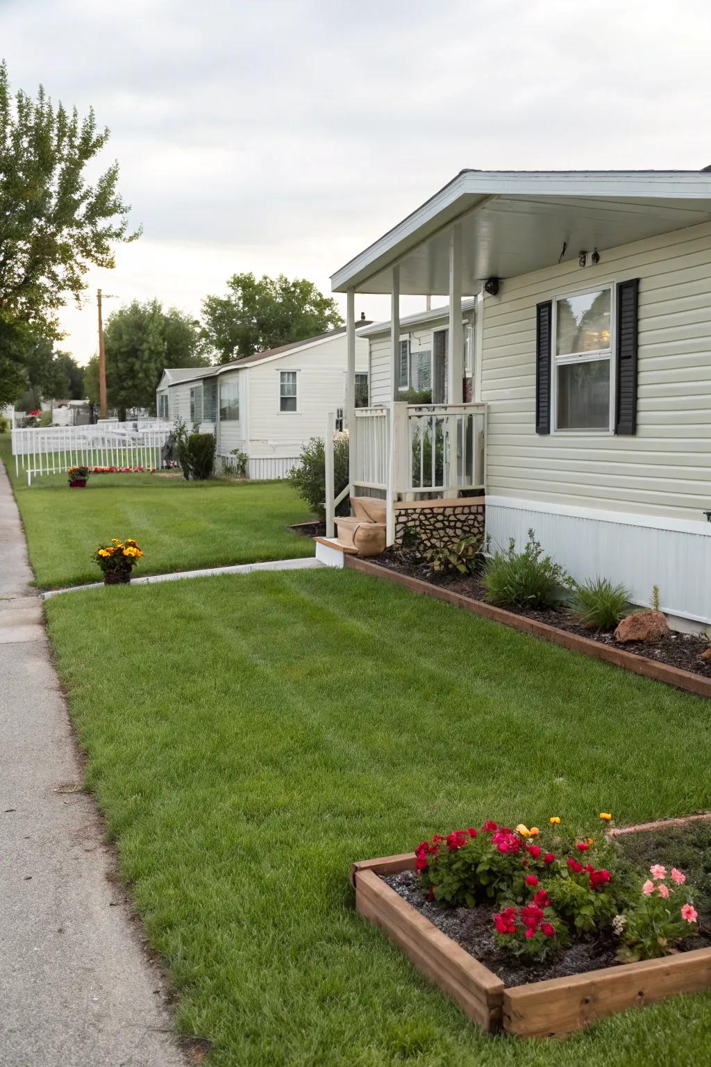A well-maintained lawn offering a neat and tidy look.