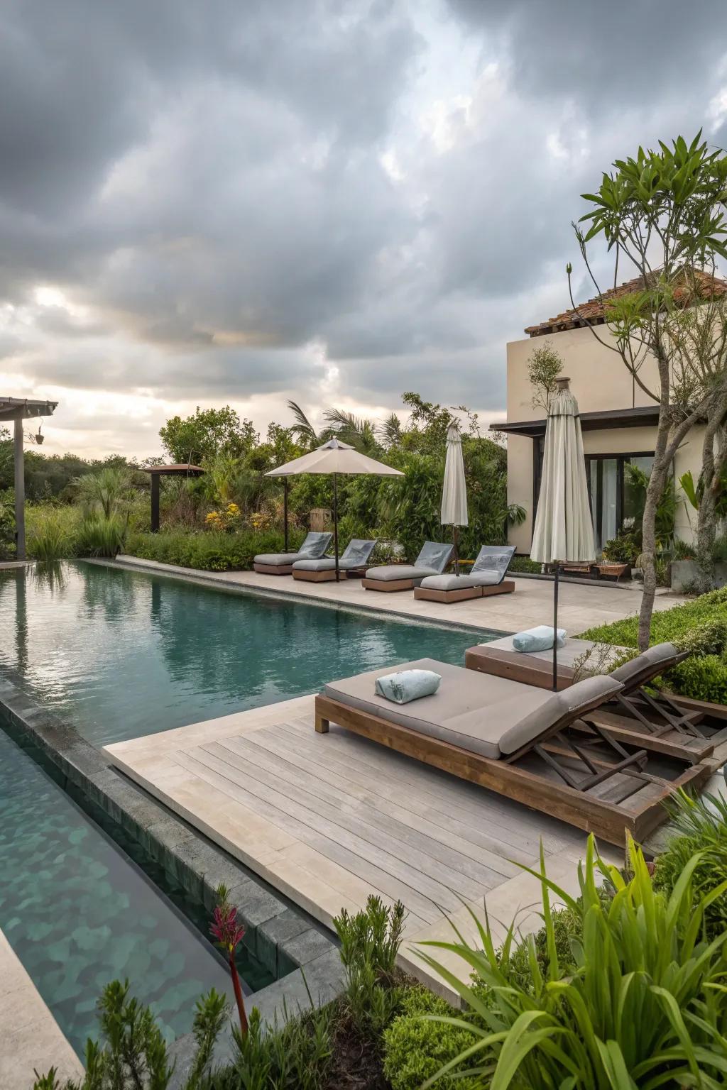 Elevate your pool experience with a chic floating deck.