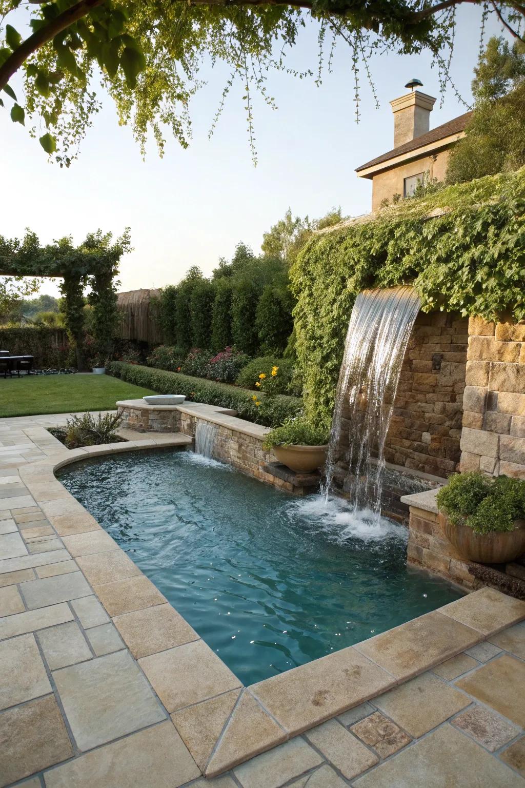 Let the calming sound of a waterfall complete your oasis.