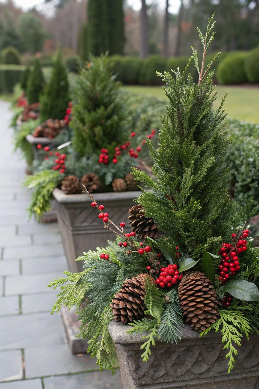 Liven up your garden with decorative winter planters.