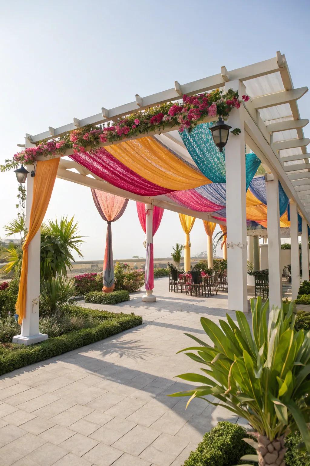 Add a splash of color with vibrant canopy accents.