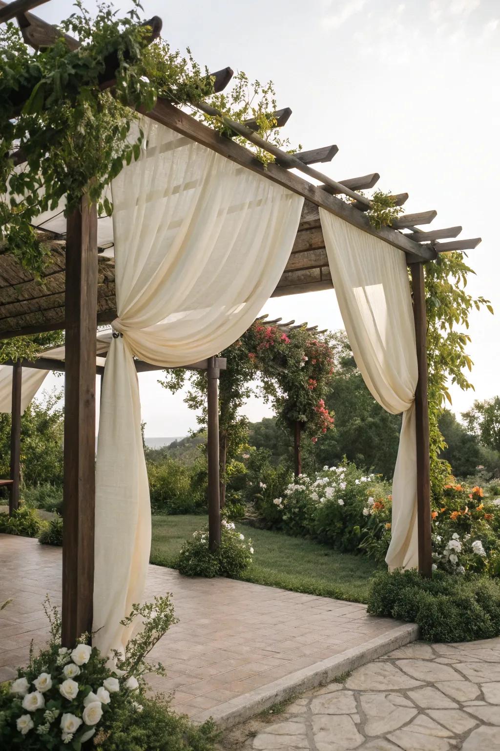 Add an airy touch with a natural fabric canopy.