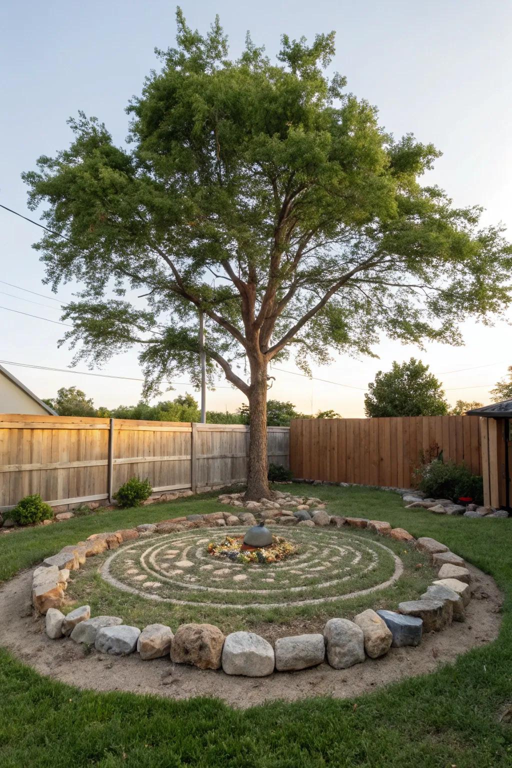 A classic stone circle adds elegance and order to your garden.