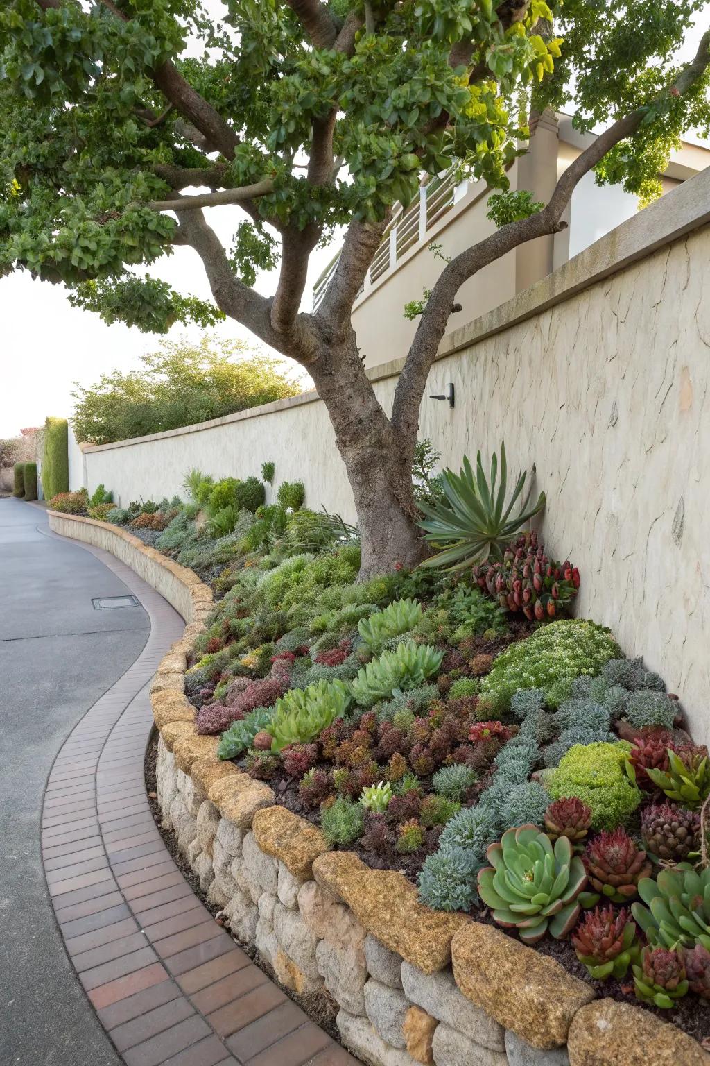 Living walls add lush greenery and texture.