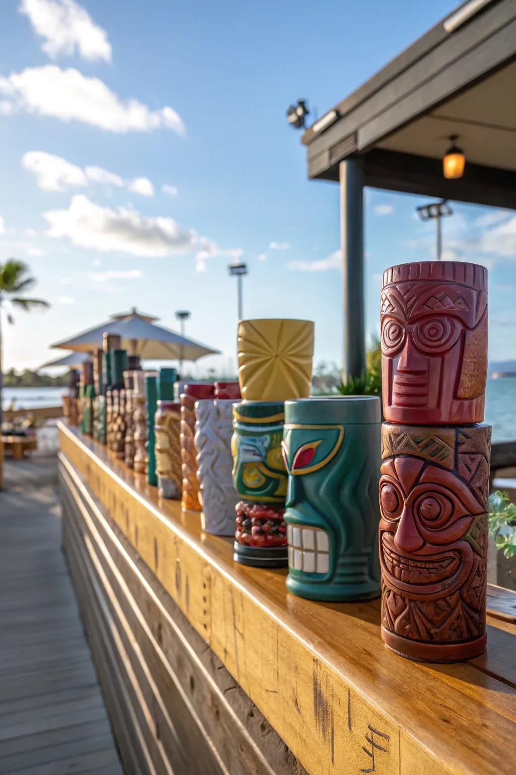 Eclectic tiki mugs add character and charm to your tiki bar.