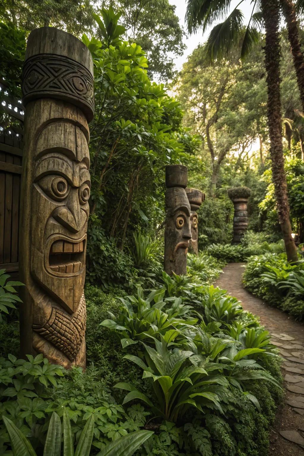 Tiki statues add character and authenticity to your outdoor decor.
