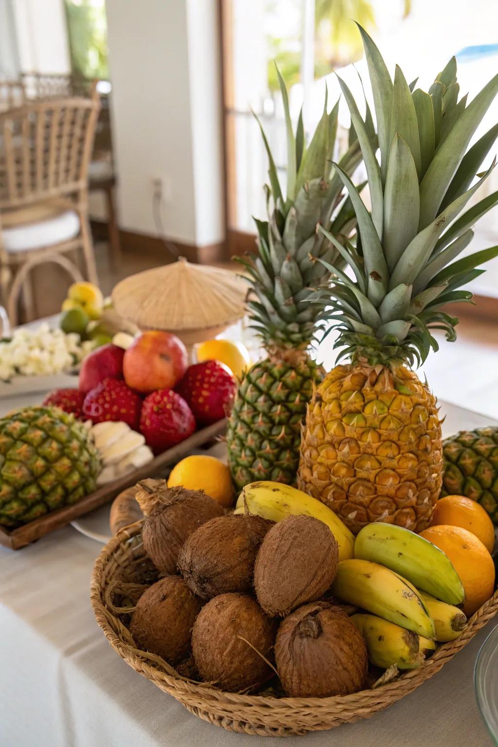 Tropical fruits are perfect for adding a fresh, natural touch to your decor.