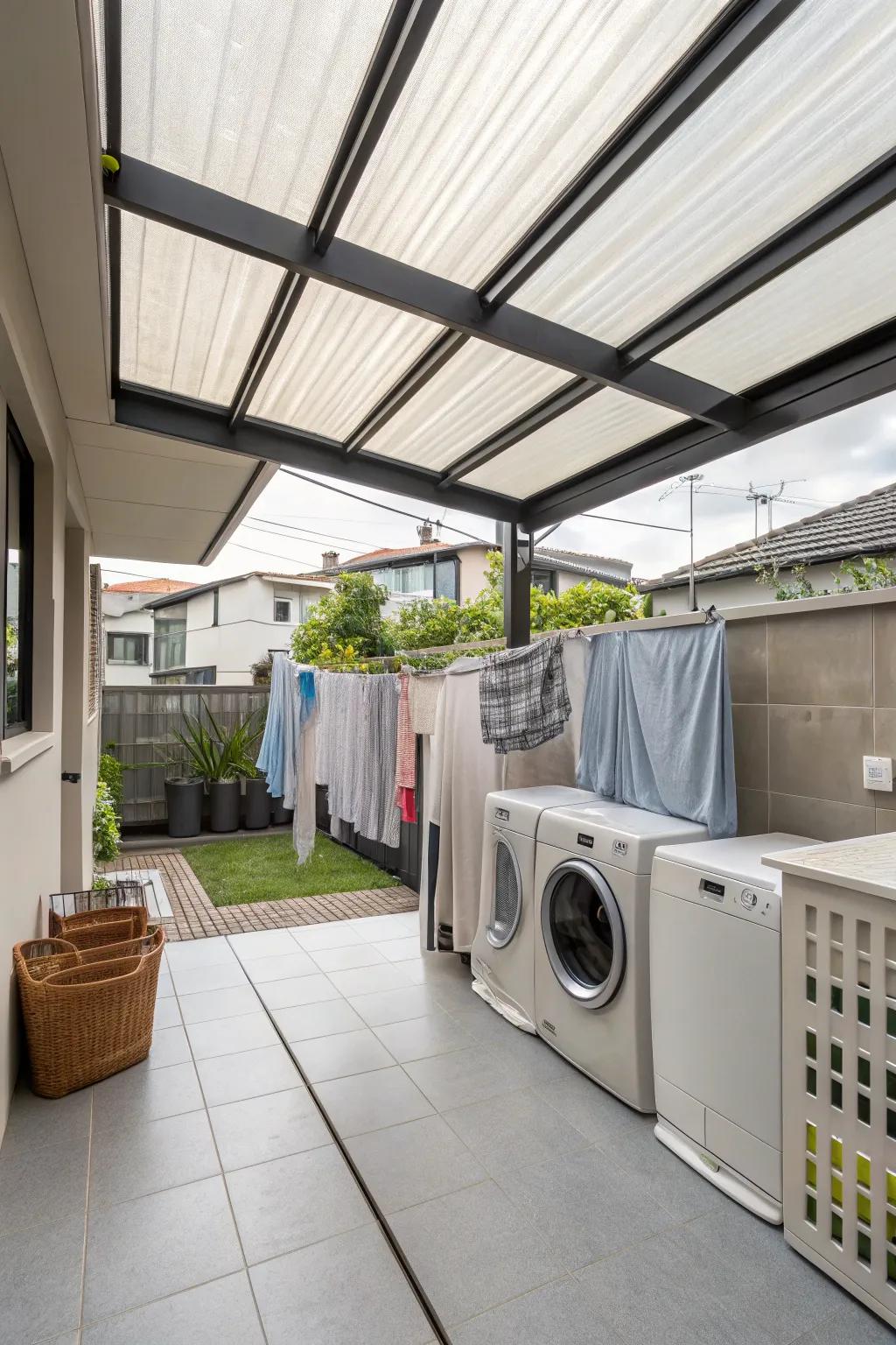 A versatile retractable roof for your laundry space.