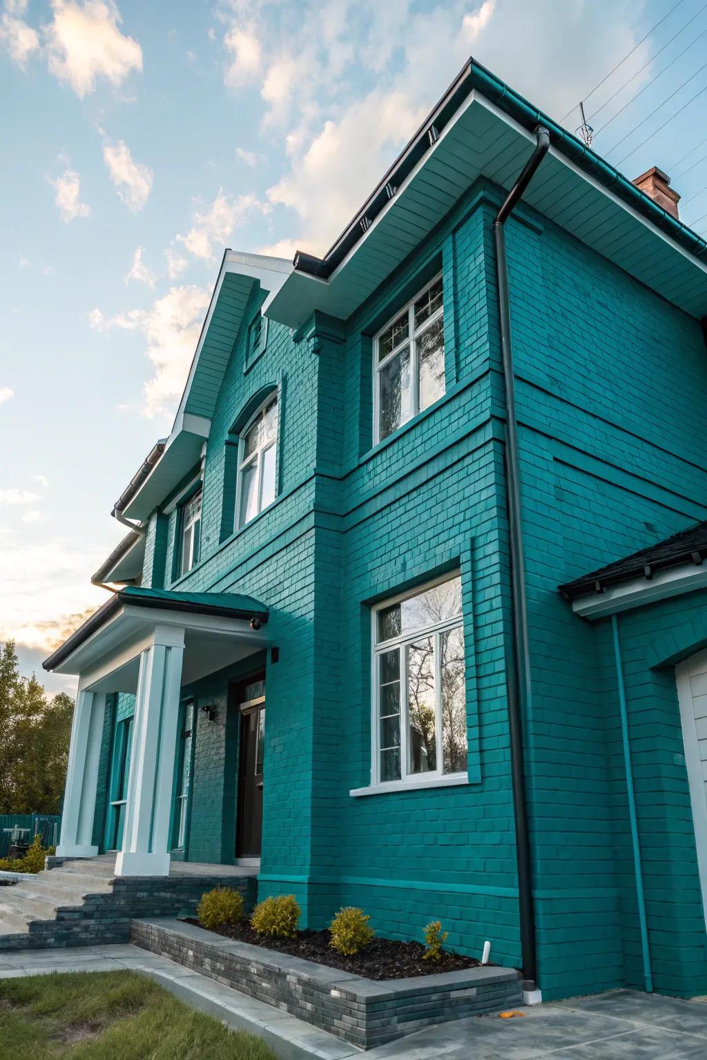 Deep teal makes a striking modern statement.