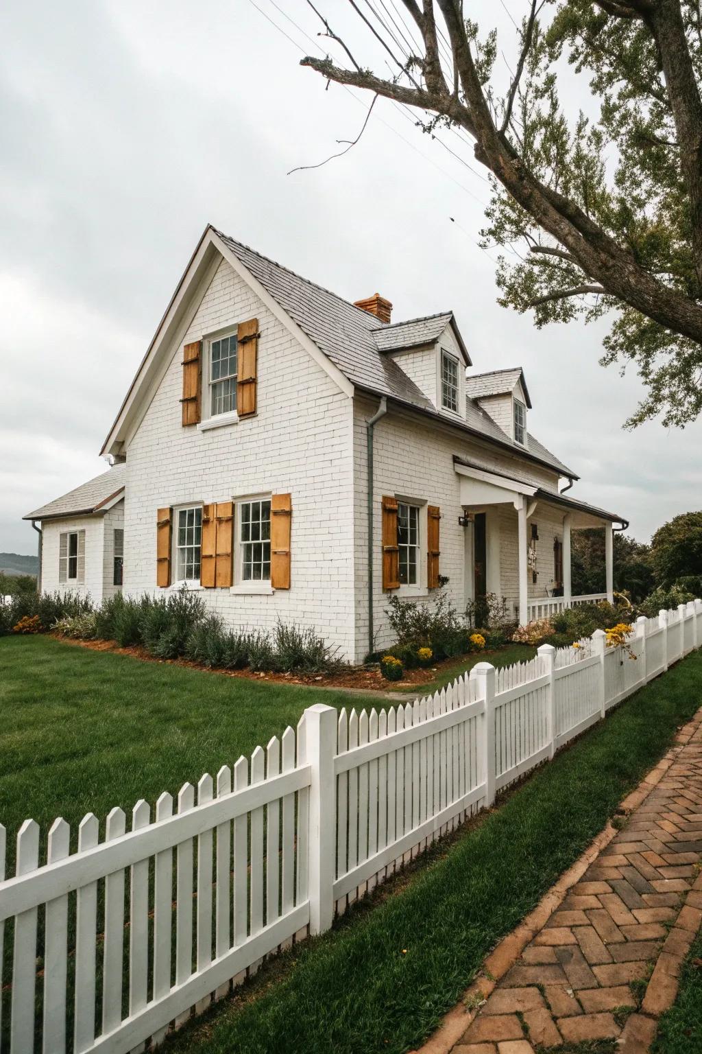 A classic white facade for an elegant look.