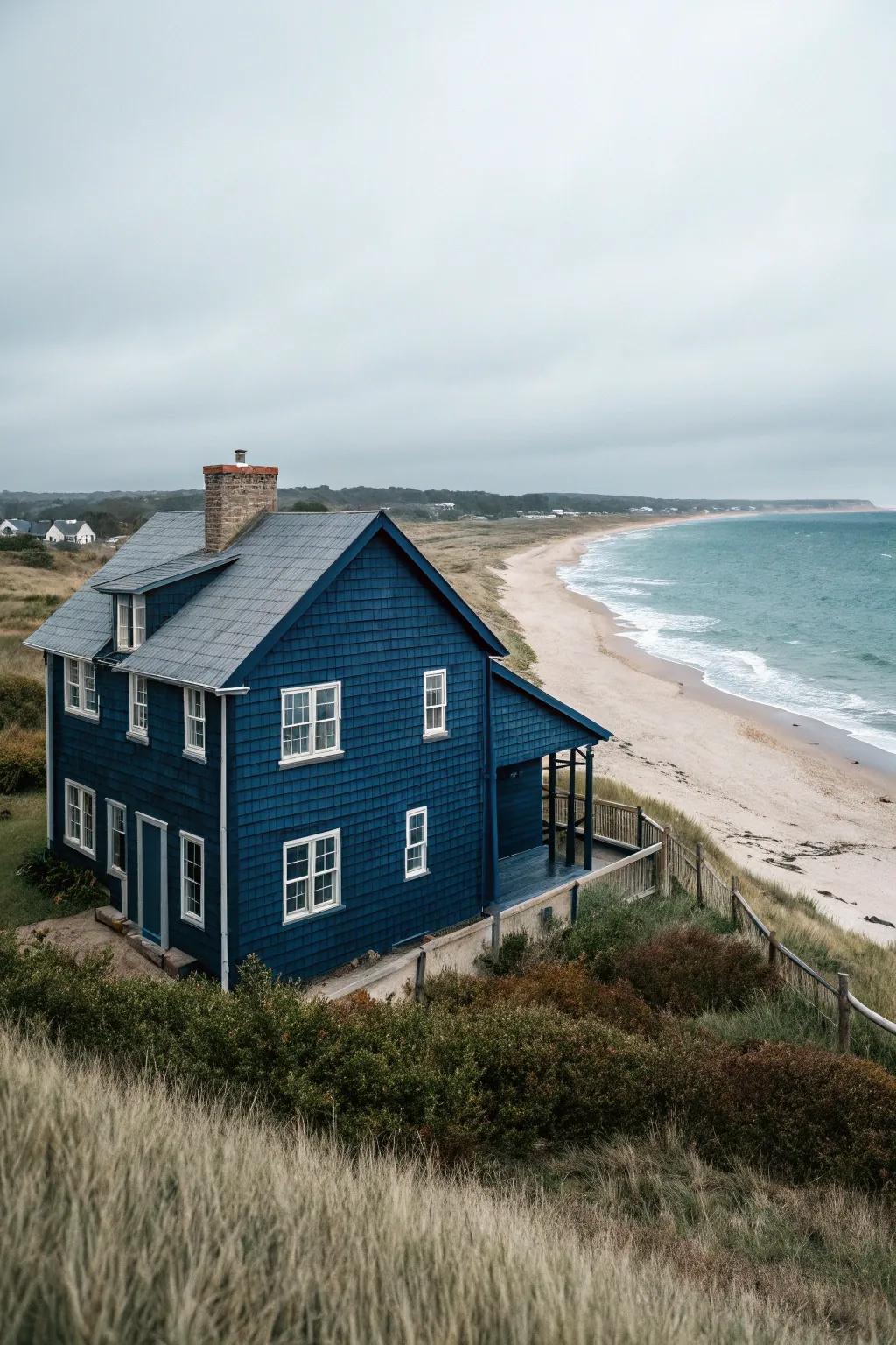 Navy blue offers a refreshing nautical vibe.