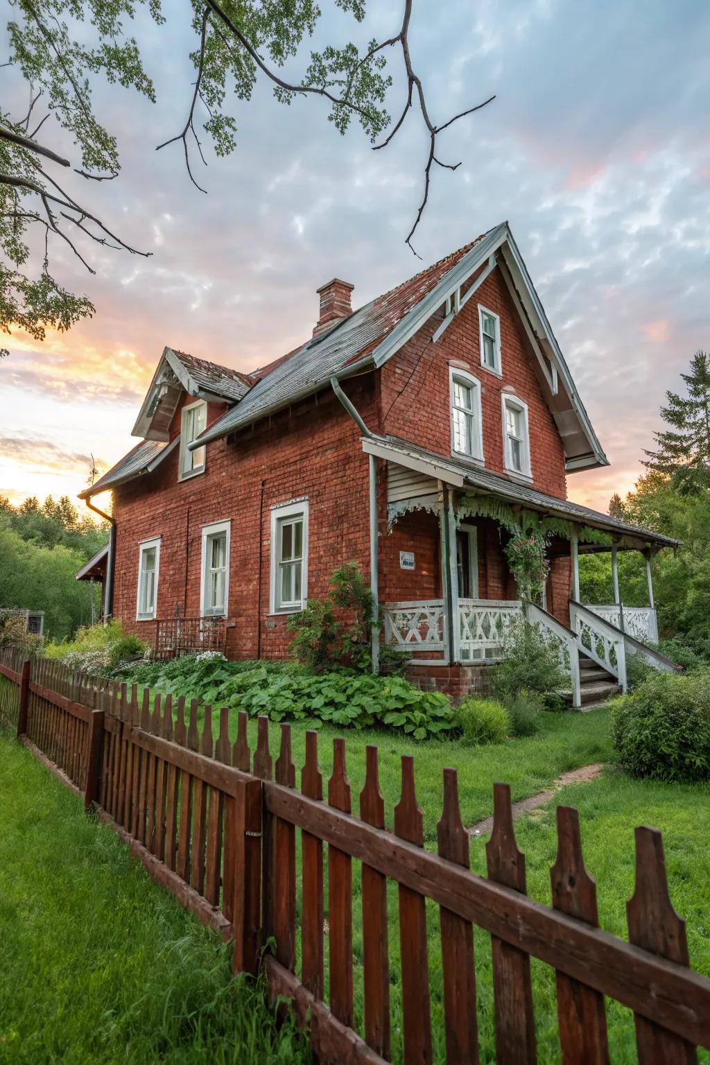 Rustic red revives the classic brick charm.