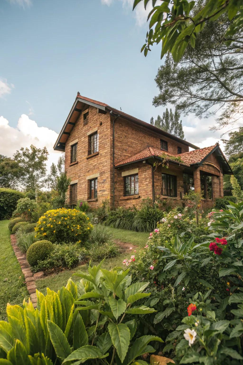 Earthy tones blend seamlessly with nature.