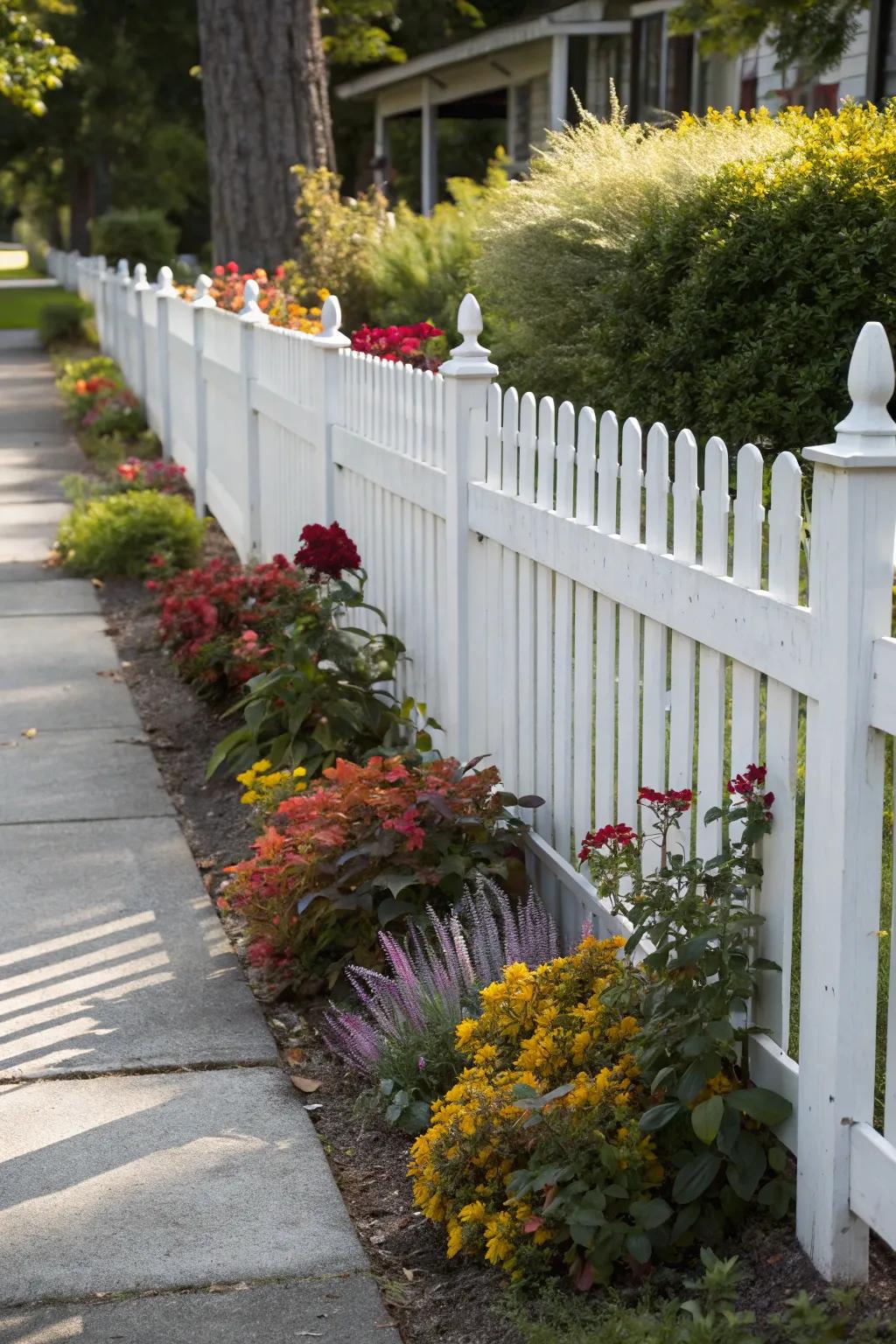 Embrace simplicity with a monochrome fence.